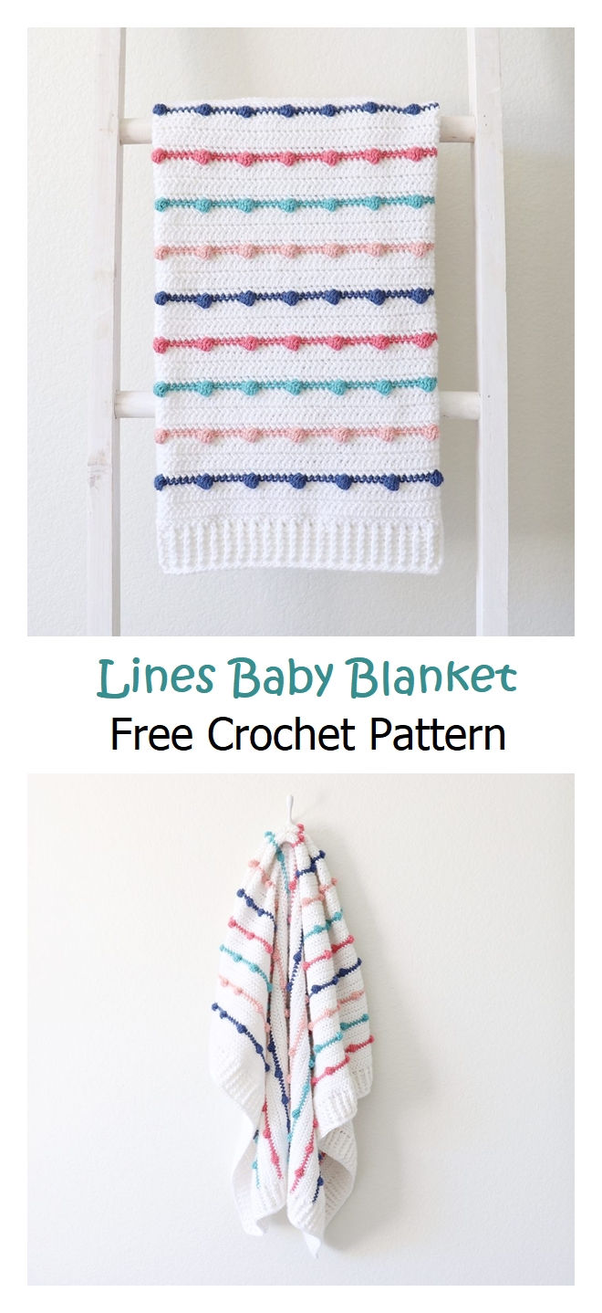 Bobble Lines Baby Blanket Free Crochet Pattern – Knitting Projects