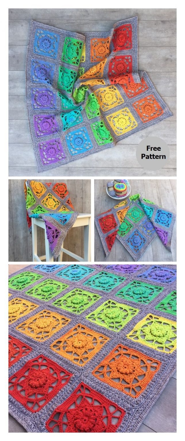 at Sunset Blanket Free Crochet Pattern Knitting Projects