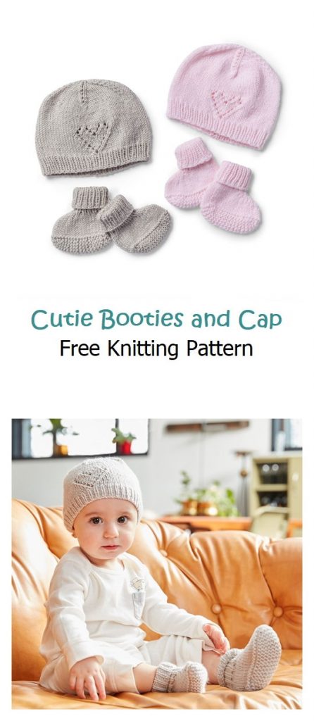 Cutie Booties and Cap Free Knitting Pattern