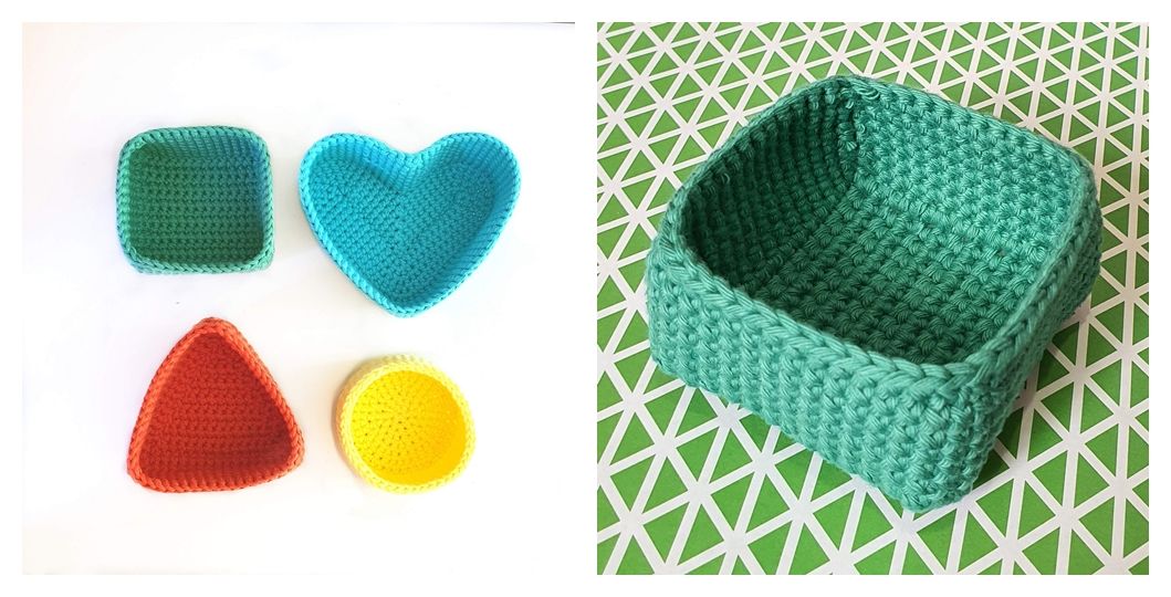 Super Simple Square Basket Free Crochet Pattern Knitting Projects