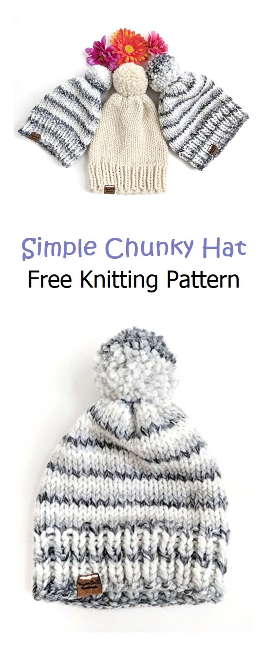 Simple Chunky Hat Free Knitting Pattern – Knitting Projects