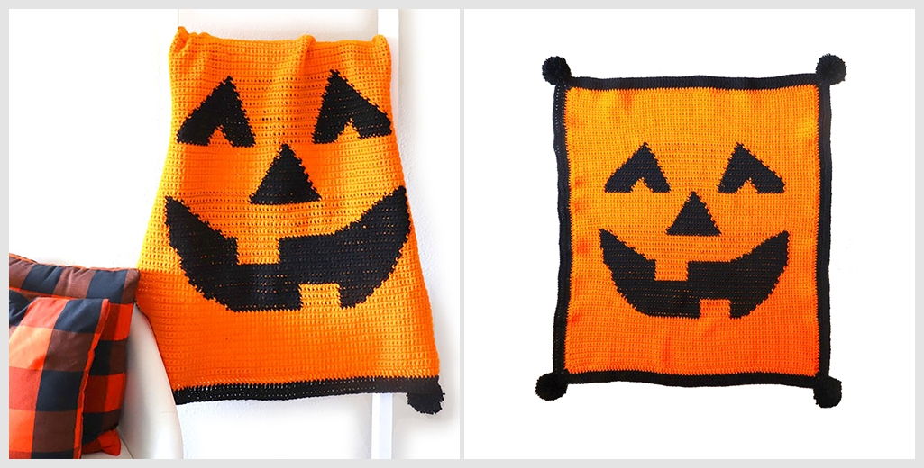 JackOLantern Blanket Free Crochet Pattern Knitting Projects