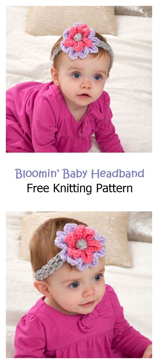 Bloomin’ Baby Headband Free Crochet Pattern – Knitting Projects