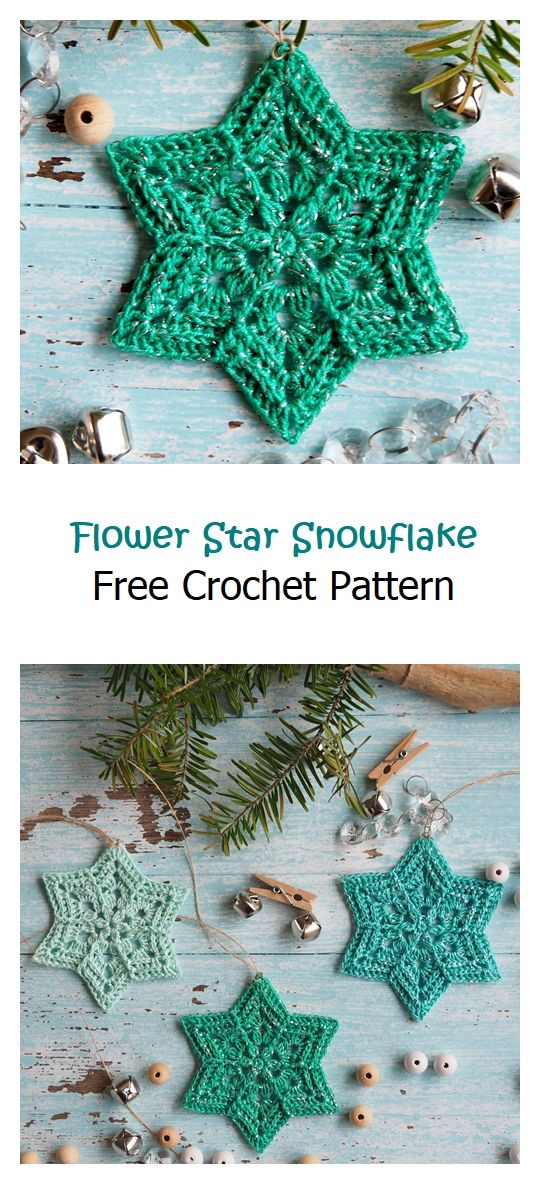 Flower Star Snowflake Free Crochet Pattern – Knitting Projects