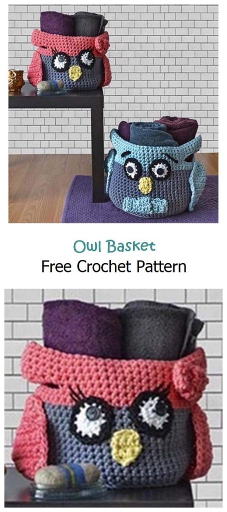 Owl Basket Free Crochet Pattern