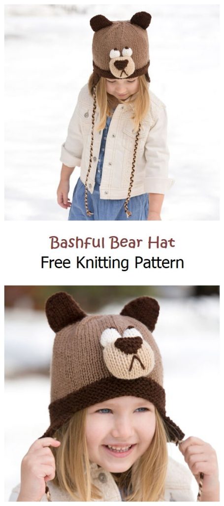Bashful Bear Hat Free Knitting Pattern