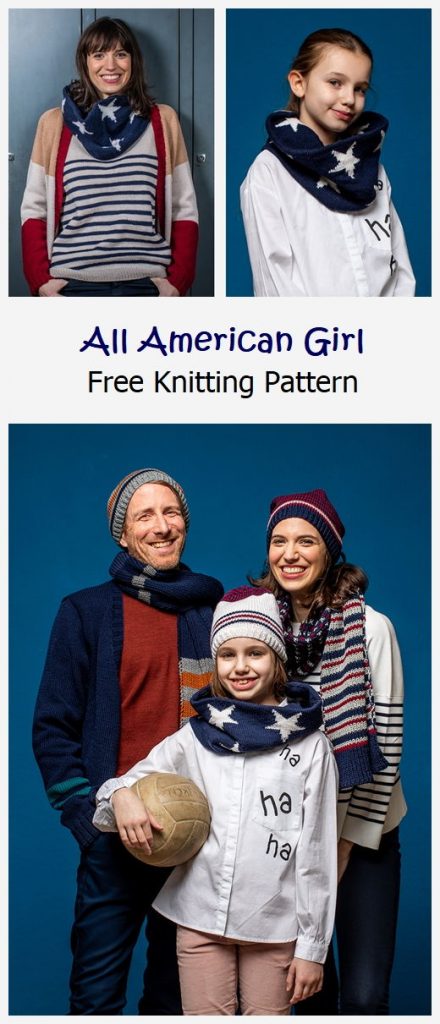 All American Girl Cowl Free Knitting Pattern