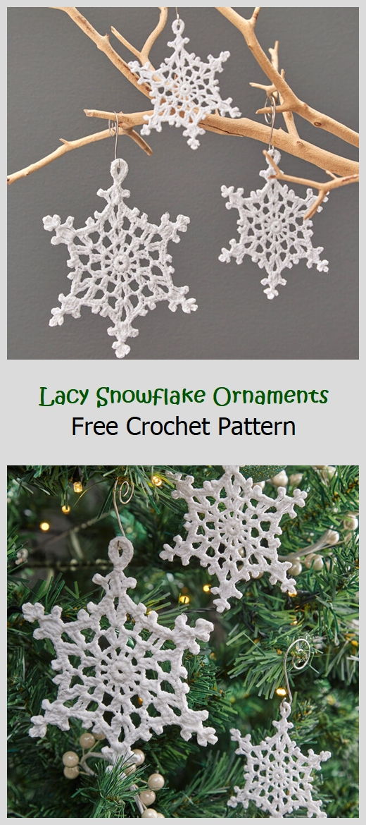 Beautiful Lacy Snowflake Ornaments Free Pattern Knitting Projects