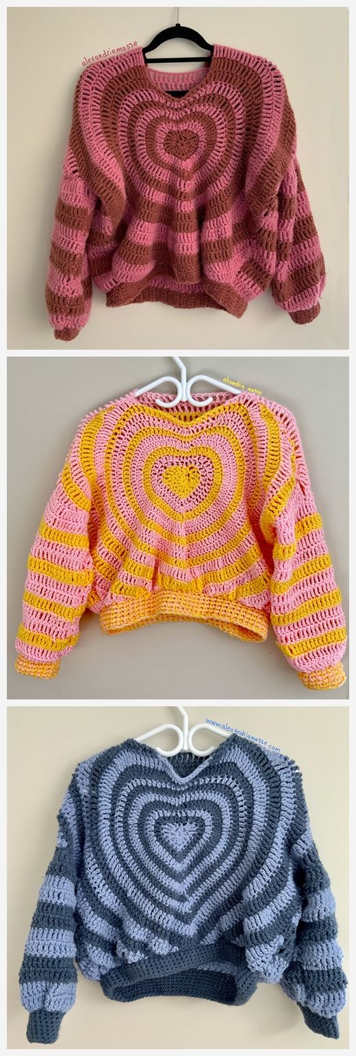 Heart Sweater Free Crochet Pattern Knitting Projects